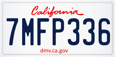CA license plate 7MFP336