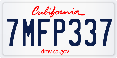 CA license plate 7MFP337