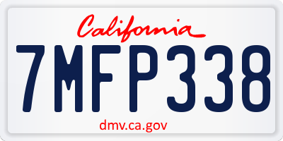 CA license plate 7MFP338