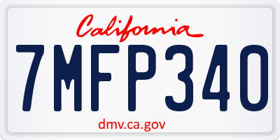 CA license plate 7MFP340