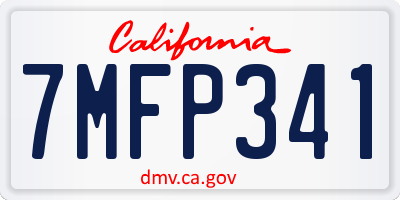 CA license plate 7MFP341