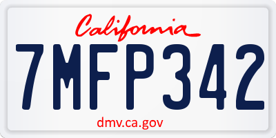 CA license plate 7MFP342
