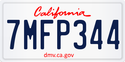 CA license plate 7MFP344