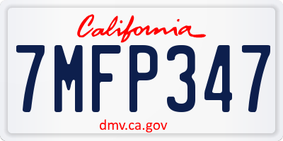 CA license plate 7MFP347