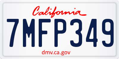 CA license plate 7MFP349
