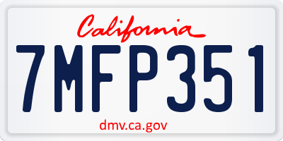 CA license plate 7MFP351