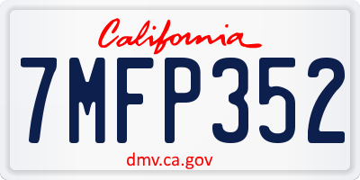 CA license plate 7MFP352
