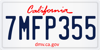 CA license plate 7MFP355