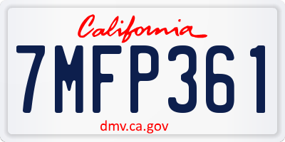 CA license plate 7MFP361