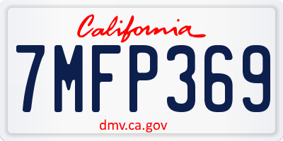 CA license plate 7MFP369