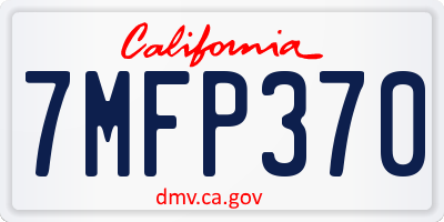 CA license plate 7MFP370