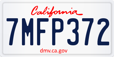 CA license plate 7MFP372