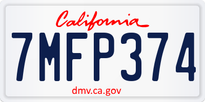 CA license plate 7MFP374
