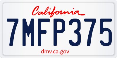 CA license plate 7MFP375