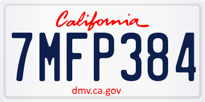 CA license plate 7MFP384