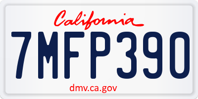 CA license plate 7MFP390