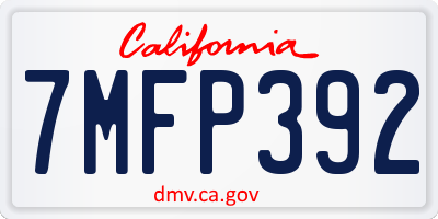 CA license plate 7MFP392