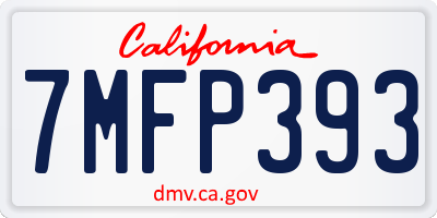 CA license plate 7MFP393