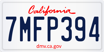 CA license plate 7MFP394