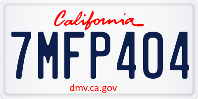 CA license plate 7MFP404