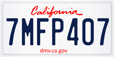 CA license plate 7MFP407