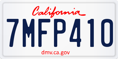 CA license plate 7MFP410
