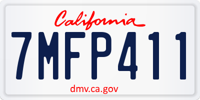CA license plate 7MFP411