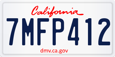 CA license plate 7MFP412