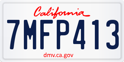 CA license plate 7MFP413