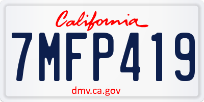 CA license plate 7MFP419