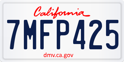 CA license plate 7MFP425