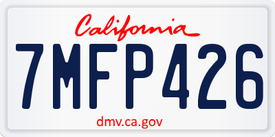 CA license plate 7MFP426