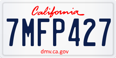 CA license plate 7MFP427