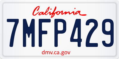 CA license plate 7MFP429