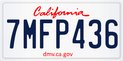 CA license plate 7MFP436