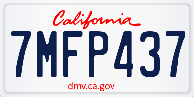 CA license plate 7MFP437