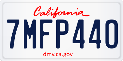 CA license plate 7MFP440