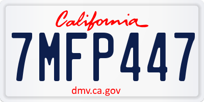 CA license plate 7MFP447