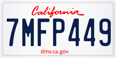 CA license plate 7MFP449