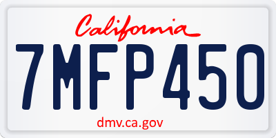 CA license plate 7MFP450