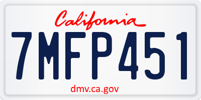 CA license plate 7MFP451