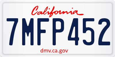 CA license plate 7MFP452