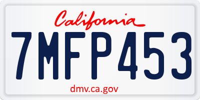 CA license plate 7MFP453