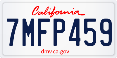 CA license plate 7MFP459