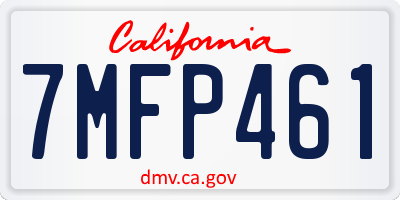 CA license plate 7MFP461