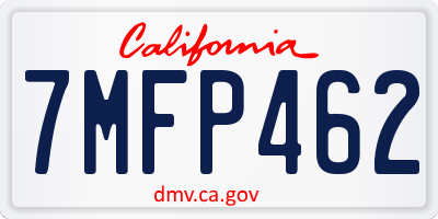 CA license plate 7MFP462