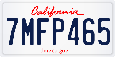 CA license plate 7MFP465