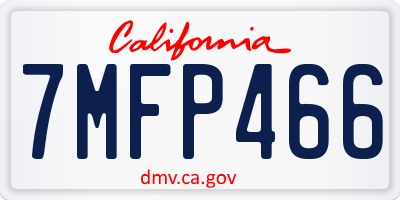 CA license plate 7MFP466