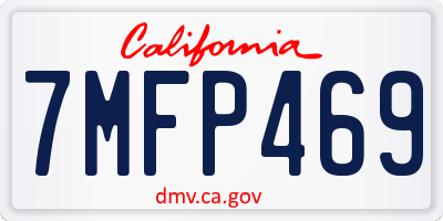 CA license plate 7MFP469