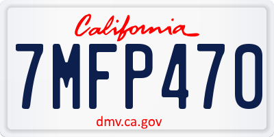 CA license plate 7MFP470